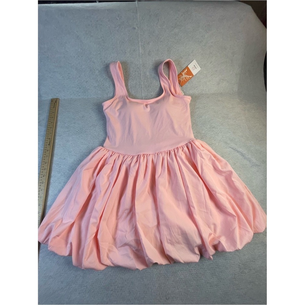 Girls' Pink Tank One-Piece Dress - Soft Bubble Skirt Large with shorts and bra